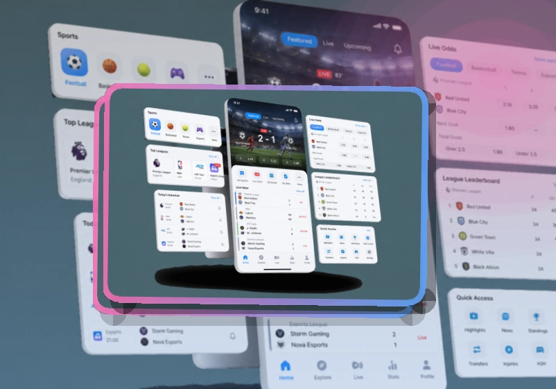 雷速 App核心亮点,赛程比分更好找,常用入口更直观 页面展示